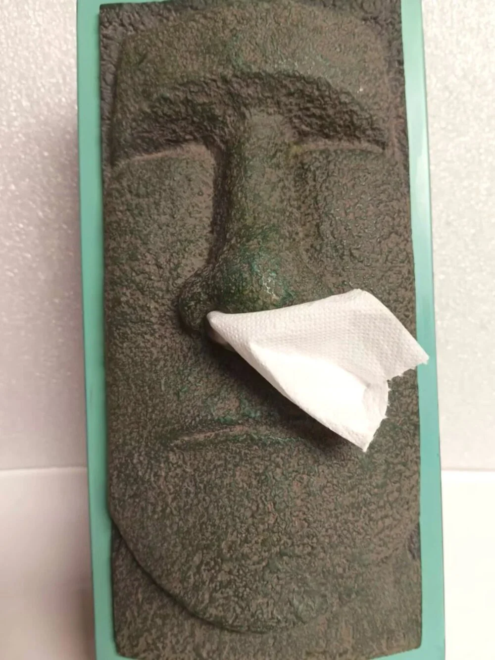 Easter Island Moai resin tissue box cover. Fun lover gift.